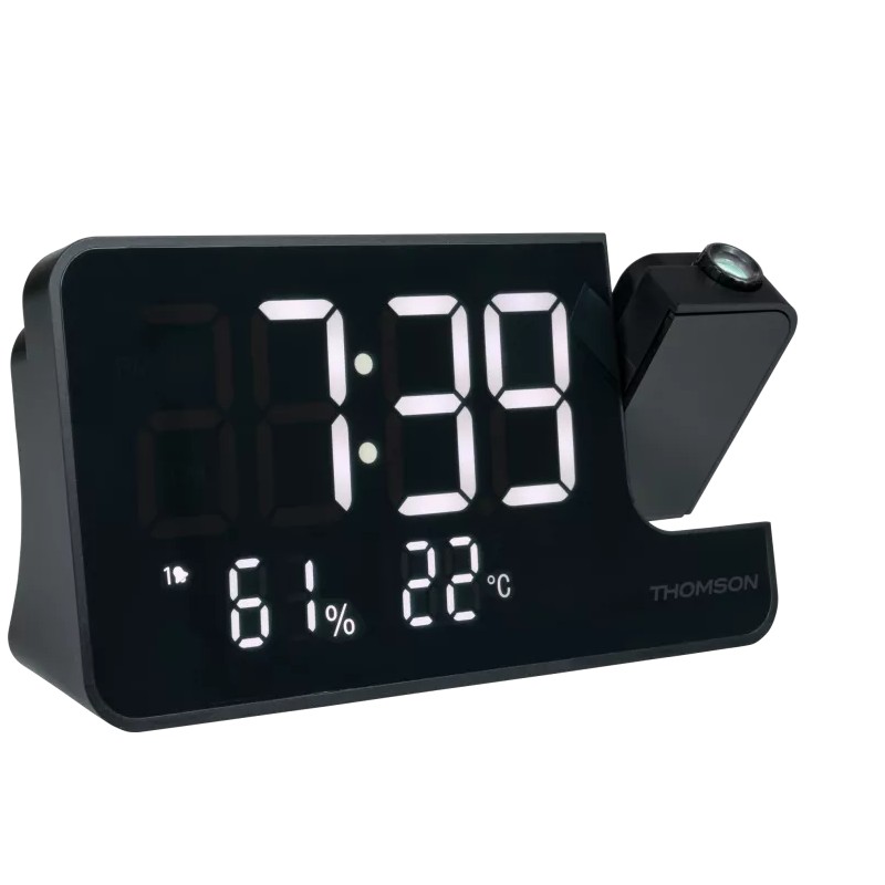 Comprar Thomson FM Clock Radio Alarm With 70 Stored Stations And Projector Negro USB-C Charger CP100T - Ganga Electrónica