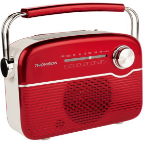 Comprar Thomson Retro FM Radio With BT Speaker SOLAR-POWERED OR USB-C Charging Red/white RTS450BTR - Ganga Electrónica