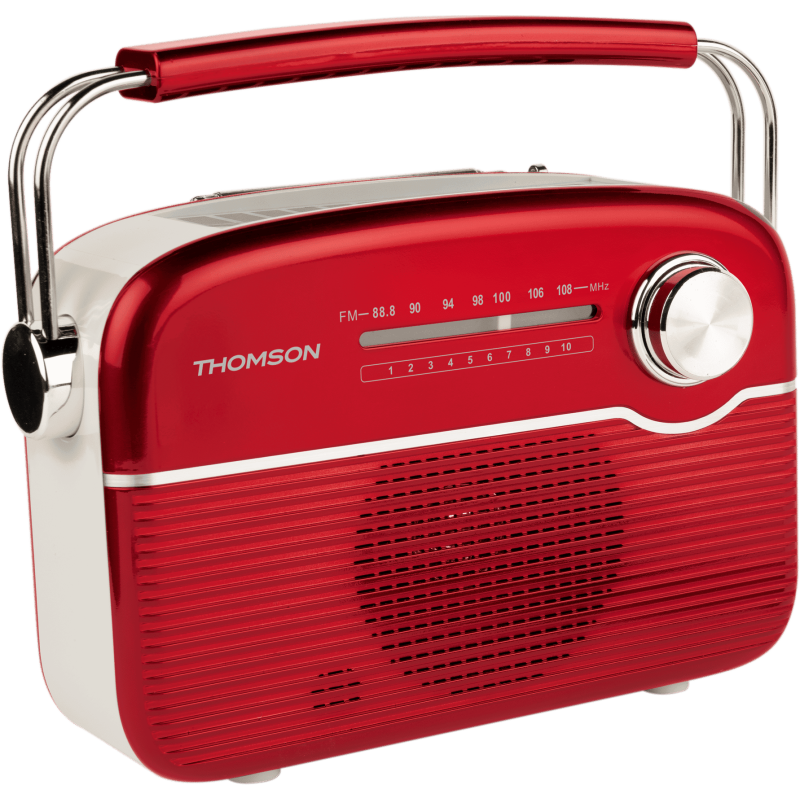 Comprar Thomson Retro FM Radio With BT Speaker SOLAR-POWERED OR USB-C Charging Red/white RTS450BTR - Ganga Electrónica