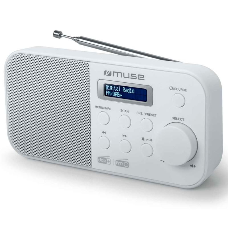 Comprar MUSE M-109 DBW Blanco - Radio despertador portátil - Ganga Electrónica