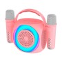 Comprar COOL Altavoz Bluetooth Universal Música 6W Mini Karaoke Party + 2 Microfonos Rosa - Ganga Electrónica