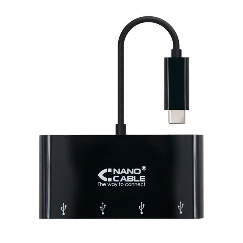 Comprar Hub USB Tipo-C Nanocable 10.16.4401-BK / 4xUSB - Ganga Electrónica