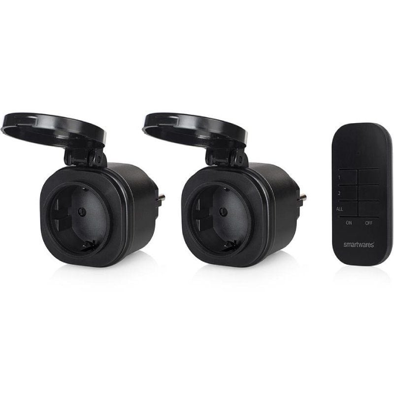 Comprar Set de Mini Enchufes para Exterior Smartwares SH4-99653/ Negros - Ganga Electrónica