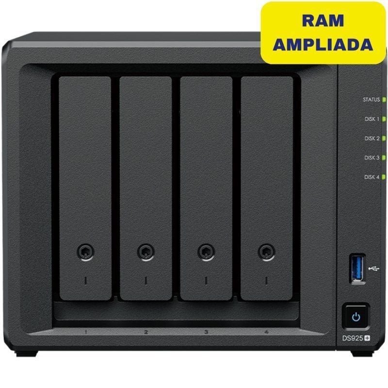 Comprar NAS Synology Diskstation DS925+/ 4 Bahías 3.5'- 2.5'/ 8GB DDR4/ Formato Torre - Ganga Electrónica