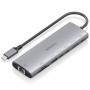 Comprar Docking USB Tipo-C Aisens ASUC-8P033-GR/ 1xHDMI 4K/ 1xUSB/ 2xUSB Tipo-C/ 1xRJ45/ 1xLector Tarjetas/ 1xUSB Tipo-C PD/ Gri