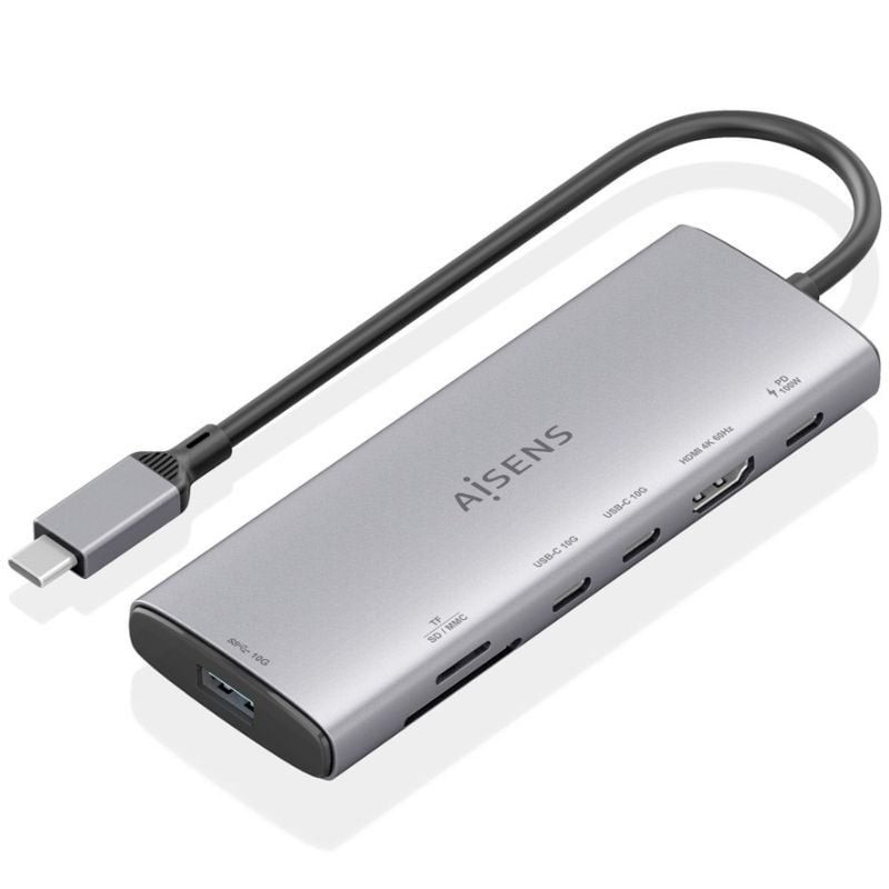 Comprar Docking USB Tipo-C Aisens ASUC-7P031-GR/ 1xHDMI 4K/ 1xUSB/ 2xUSB Tipo-C/ 1xLector Tarjetas/ 1xUSB Tipo-C PD/ Gris - Gang