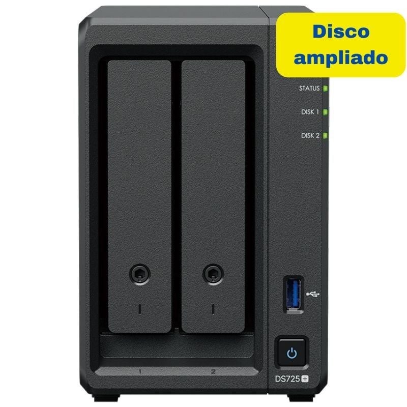 Comprar NAS Synology Diskstation DS725+/ 2 Bahías 3.5'- 2.5'/ 4GB DDR4/ 8TB/ Formato Torre - Ganga Electrónica