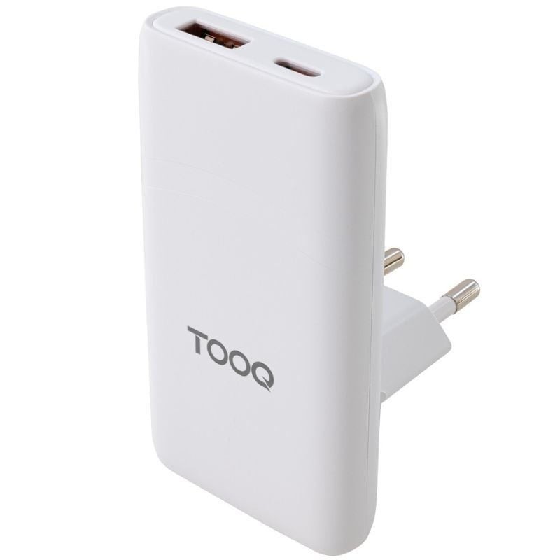 Comprar Cargador de Pared Universal GaN para Viaje TOOQ TQWC-GANSL65W1A1C/ 1xUSB Tipo-C/ 1xUSB/ 65W - Ganga Electrónica