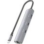Comprar Hub USB Tipo-C Aisens ASUC-4P040-GR/ 2xUSB Tipo-C/ 1xUSB/ 1xRJ45/ Gris - Ganga Electrónica
