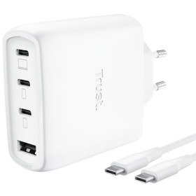 Comprar Cargador de Pared GaN Trust Maxo 65W 26068/ 3xUSB Tipo-C/ 1xUSB/ Incluye Cable USB Tipo-C/ 65W - Ganga Electrónica