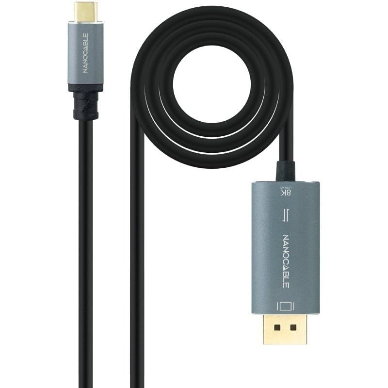 Comprar Cable Conversor Nanocable 10.15.5022/ USB Tipo-C Macho - Displayport Macho/ 2m/ Negro - Ganga Electrónica