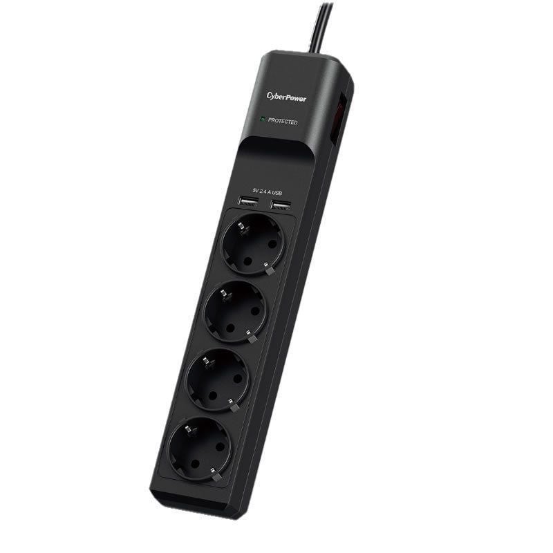 Comprar Regleta con interruptor Cyberpower P0420SUD0-DE/ 4 Tomas de corriente/ 2 USB/ Cable 1.8m/ Negra - Ganga Electrónica