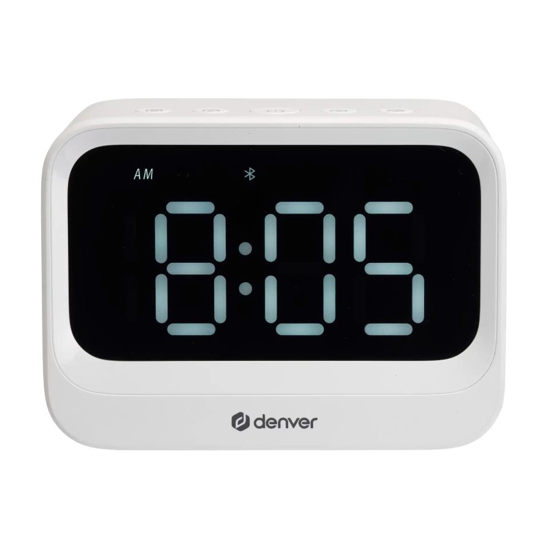 Comprar Denver EC-54W Blanco - Reloj eléctrico con altavoz bluetooth y función de doble alarma - Ganga Electrónica