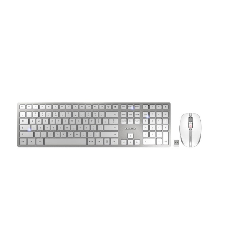 Comprar Cherry Dw 9100 Slim Juego De Teclado Y Ratón Inalámbrico 2.4 Ghz Bluetooth 4.0 Ee. Uu. Con Símbolo Euro Blanco Plata - G