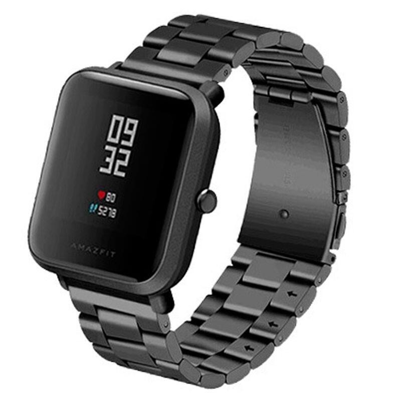 Comprar Correa Universal Metal Eslabones 20mm Para Smartwatch Xiaomi/Amazfit/Samsung/Huawei/Realme/Ticwatch (Negro) - Ganga Elec