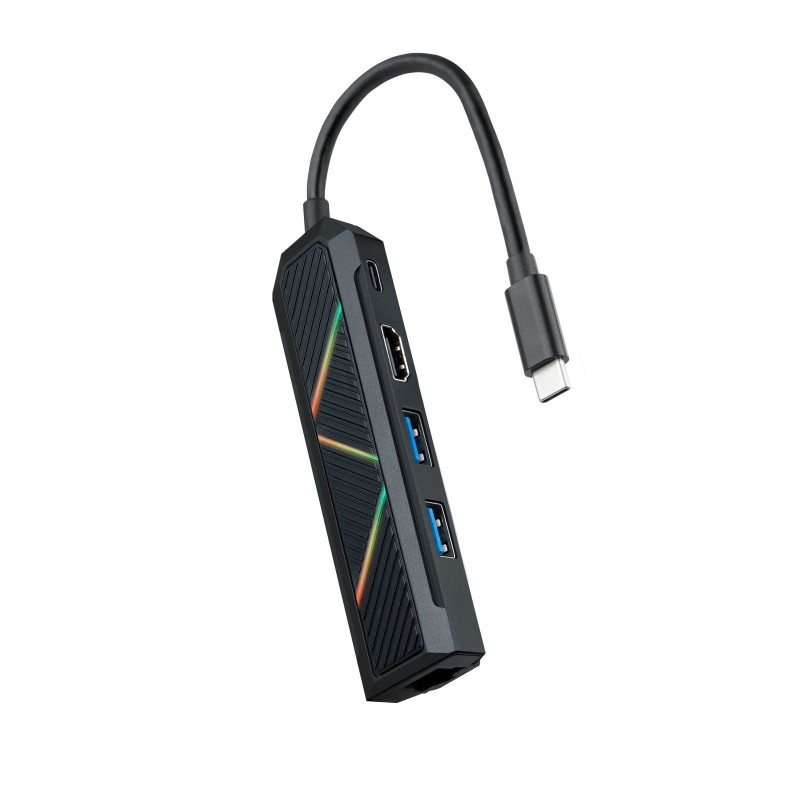 Comprar Nanocable 5 En 1 Hub Usb-C 3.0 Con 2x Usb-A 3.0, 1x Usb-C Pd, 1x Hdmi, 1x Rj45 - Carcasa De Aluminio - Cable De 0.15m - 