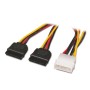 Comprar Cable Duplicador de Alimentación Aisens A131-0161/ Molex 4 PIN Macho - 2x SATA Hembra/ Hasta 54W/ 20cm - Ganga Electróni
