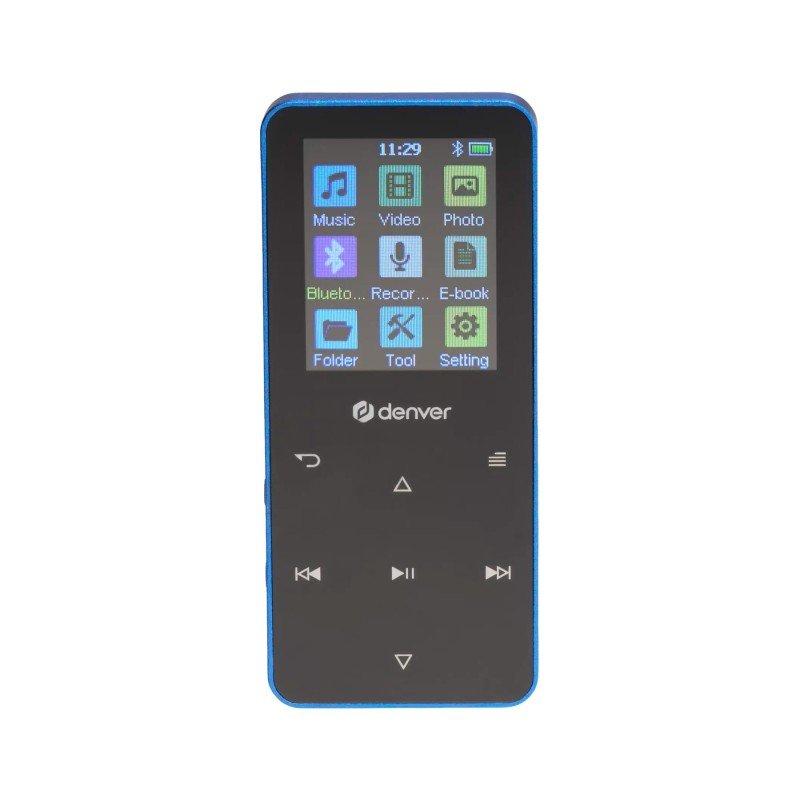 Comprar Denver MP-1830BU Azul - Reproductor multimedia MP4 con bluetooth y pantalla ips de 1,8" - Ganga Electrónica