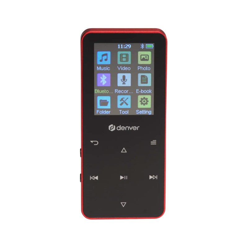 Comprar Denver MP-1830R Rojo - Reproductor multimedia MP4 con bluetooth y pantalla ips de 1,8" - Ganga Electrónica