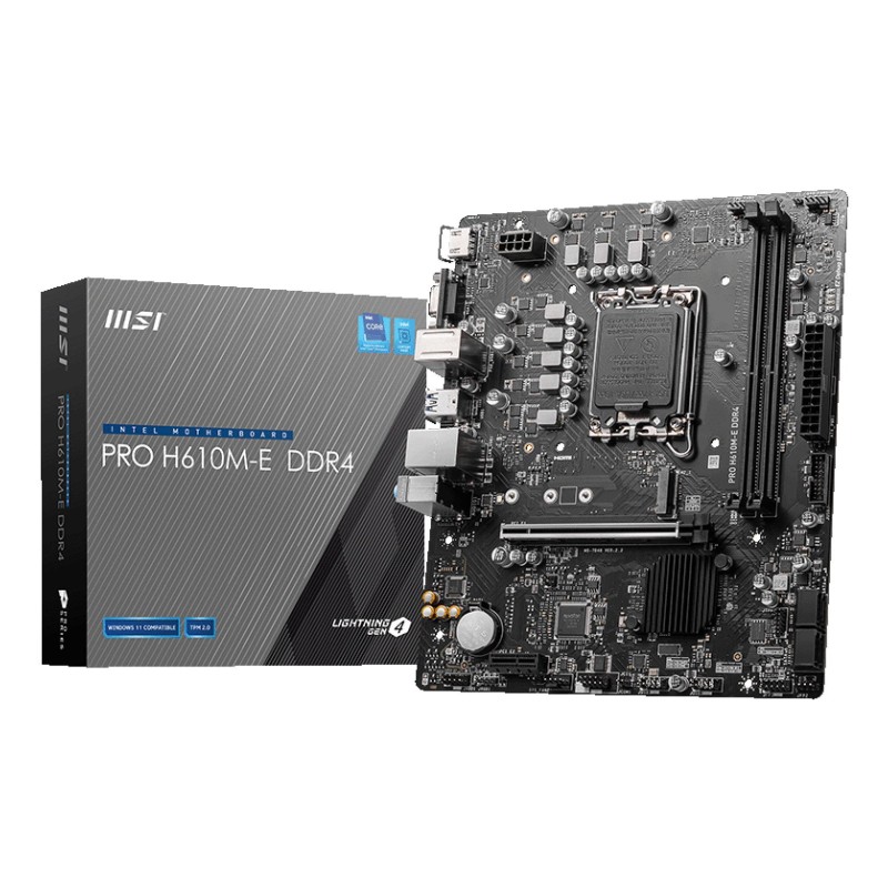 Comprar Placa Base Msi 1700 Pro H610m-E Ddr4 M-Atx 2xddr4 4xsata6 1xusb 2xusb 2.0 - Ganga Electrónica