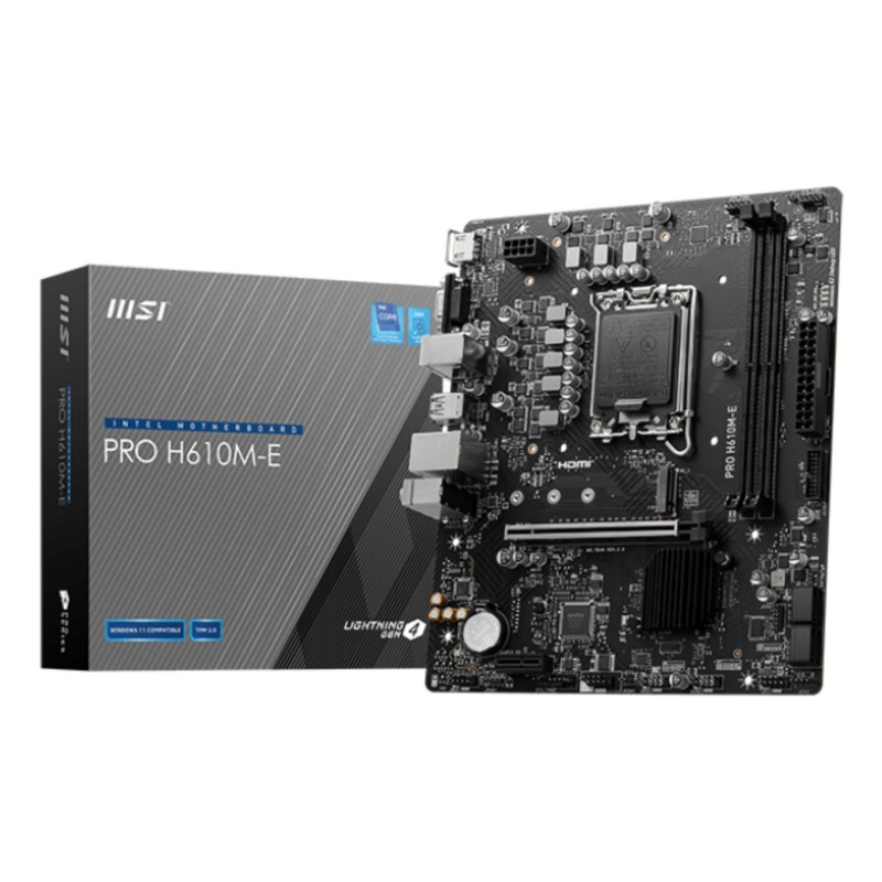 Comprar Placa Base Msi Pro H610m-E M-Atx Skt 1700 2xddr5 5600mhz Hdmi Vga Lan 1xm.2 - Ganga Electrónica