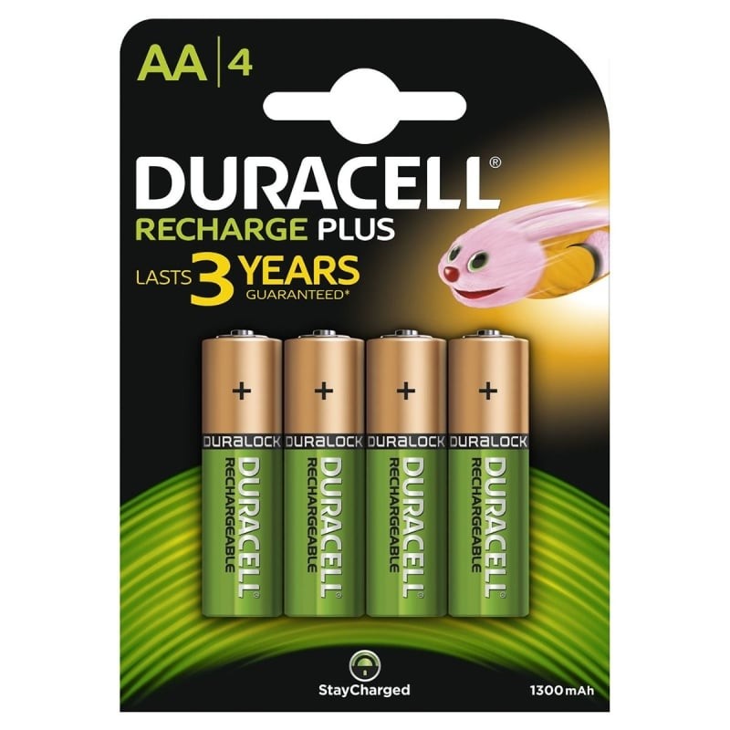 Comprar Pack de 4 Pilas AA Duracell HR6-B/ 1.2V/ Recargables - Ganga Electrónica