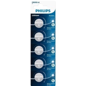 Comprar Pack de 5 Pilas de Botón Philips CR2032P5/01B Lithium/ 3V - Ganga Electrónica
