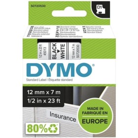 Comprar Cinta Rotuladora Adhesiva de Plástico DYMO D1 45013/ para Label Manager/ 12mm x 7M/ Negra-Blanca - Ganga Electrónica
