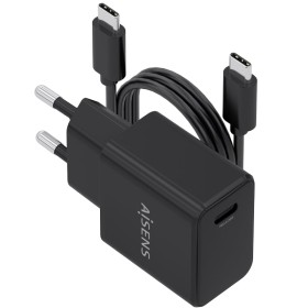Comprar Cargador de Pared GaN Aisens ASCH-20W1P082-BK/ 1xUSB Tipo-C/ 20W/ Incluye Cable USB Tipo-C - Ganga Electrónica