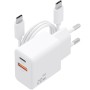 Comprar Cargador de Pared GaN Aisens ASCH-20W2P083-W/ 1xUSB Tipo-C/ 1xUSB/ 20W/ Blanco/ Incluye Cable USB Tipo-C - Ganga Electró
