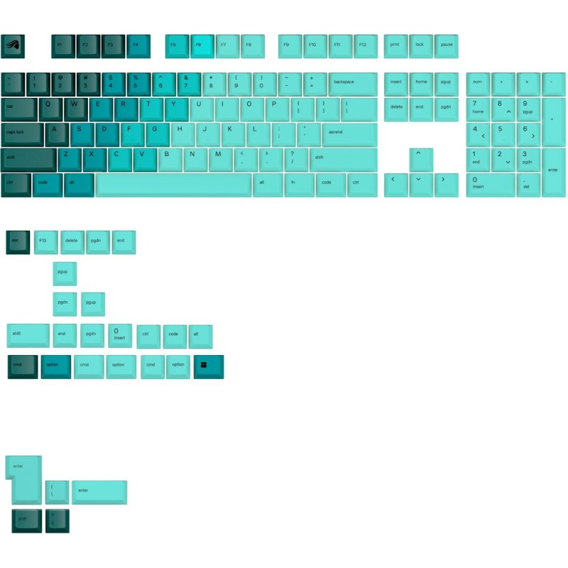 Comprar Glorious GPBT Gradient Keycaps - Rainforest - Us - Ganga Electrónica