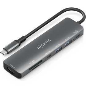 Comprar Docking USB Tipo-C Aisens ASUC-7P026-GR/ 1xHDMI 4K/ 2xUSB/ 1xUSB Tipo-C / 1xUSB Tipo-C PD/ 1xLector Tarjetas/ Gris - Gan