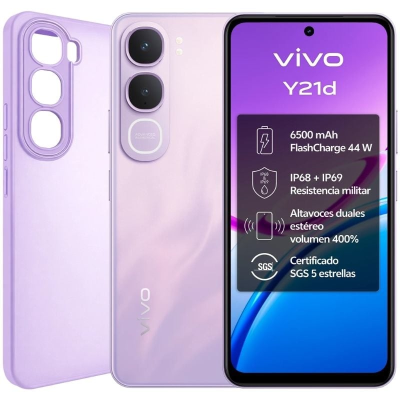 Comprar Smartphone VIVO Y21D 6GB/ 256GB/ 6.68'/ Púrpura - Ganga Electrónica