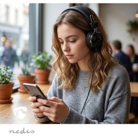 Comprar Nedis Bedrade On-Ear Headphone | USB-C | Kabellengte: 1.10 M | Black - Ganga Electrónica