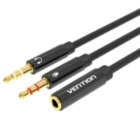 Comprar Cable Estéreo Vention BBTBY/ 2x Jack 3.5 Macho - Jack 3.5 Hembra/ 30cm/ Negro - Ganga Electrónica