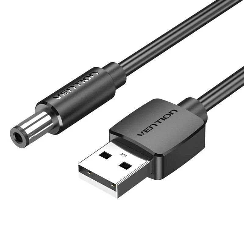 Comprar Cable Alimentación Vention CEYBD/ USB-A Macho - DC 5.5mm Macho/ 50cm/ Negro - Ganga Electrónica