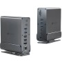 Comprar Docking USB Tipo-C Leotec LEDS06/ 5xUSB/ 2xUSB Tipo-C/ 1xUSB Tipo-C PD/ 1xDisplayPort/ 2xHDMI 4K/ 1xRJ45/ 1xJack 3.5/ - 