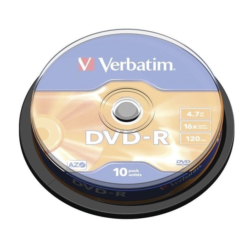 Comprar DVD-R Verbatim Advanced AZO 16X/ Tarrina-10uds - Ganga Electrónica