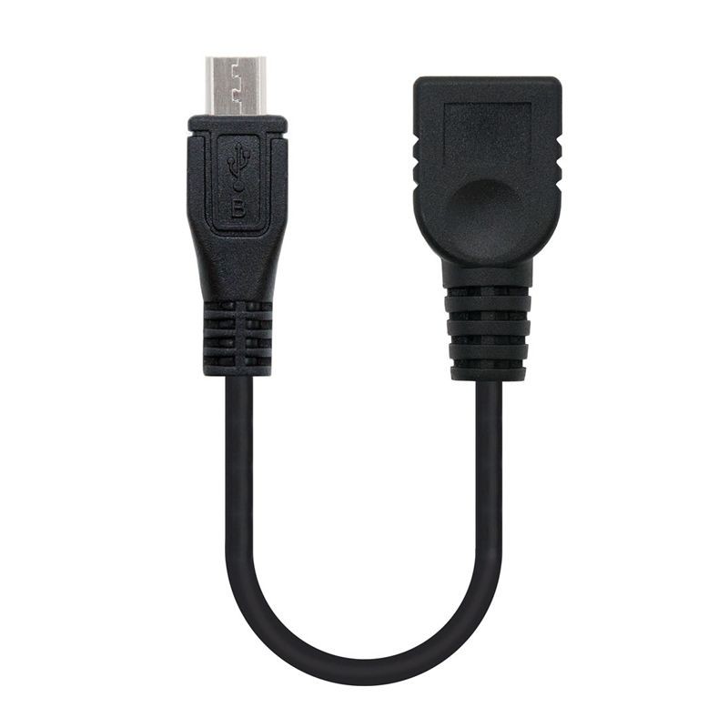 Comprar Cable USB 2.0 Nanocable 10.01.3500/ MicroUSB Macho - USB Hembra/ 15cm/ Negro - Ganga Electrónica