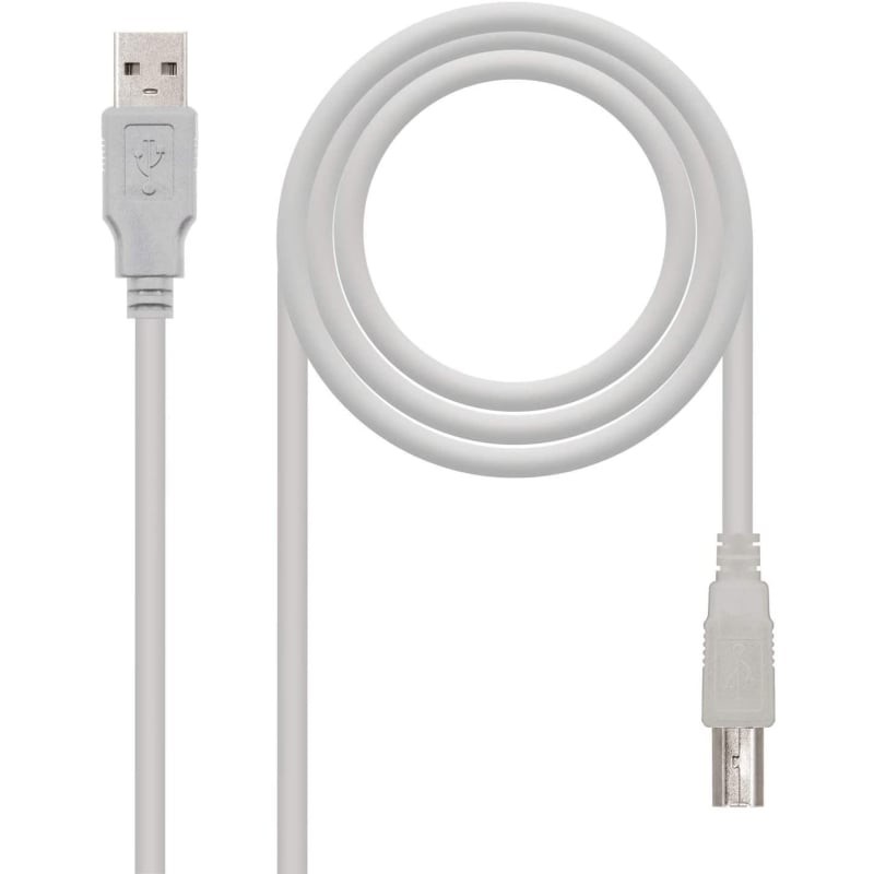 Comprar Cable USB 2.0 Impresora Nanocable 10.01.0103/ USB Tipo-B Macho - USB Macho/ 1.8m/ Beige - Ganga Electrónica