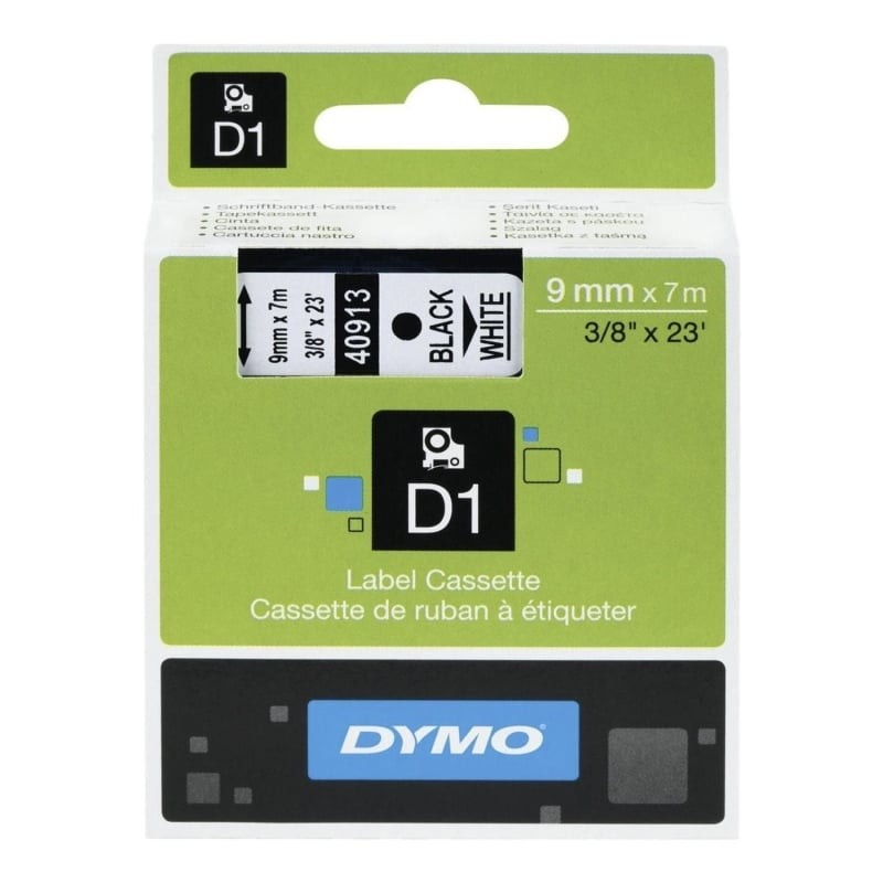 Comprar Cinta Rotuladora Adhesiva de Plástico DYMO D1 40913/ para Label Manager/ 9mm x 7M/ Negra-Blanca - Ganga Electrónica