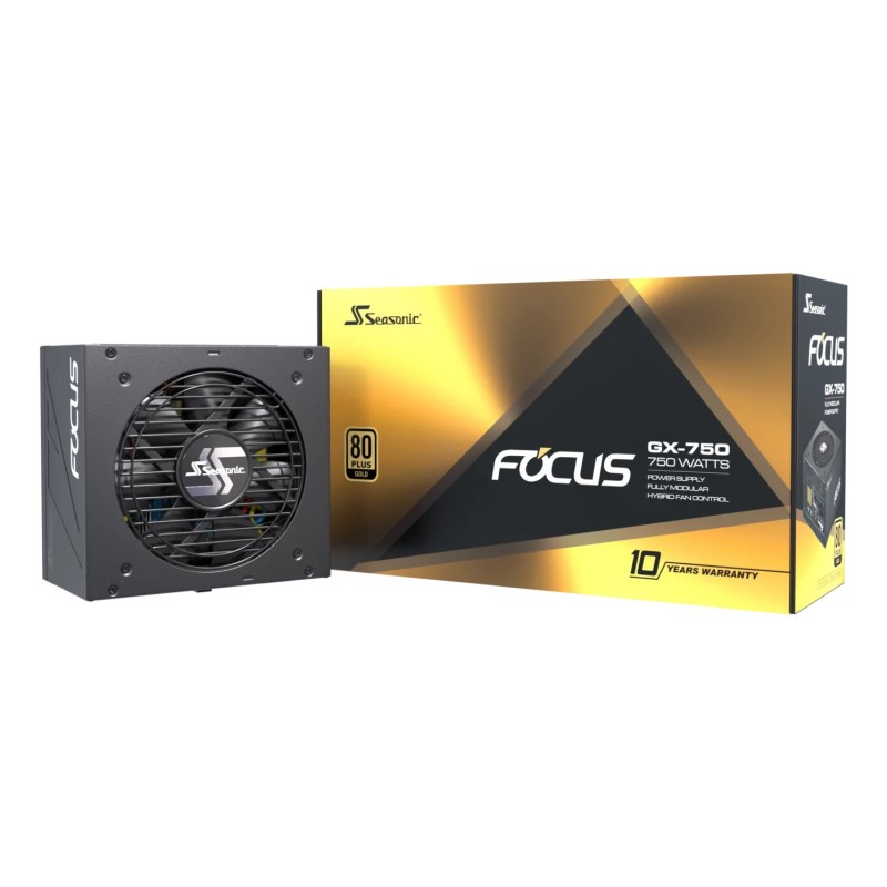 Comprar Fuente De Alimentación Seasonic Focus Gx-750 Atx3.0 Negro, 1x 12vhpwr, 2x Pcie, Gestión De Cables, 750 Vatios Focus-Gx-7