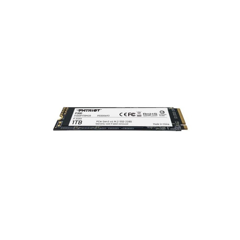 Comprar Disco Ssd Patriot M.2 1 Tb P300 Pcie Gen3x4 2100/1650,4kiops R290k/W260k 320tbw 2280 - Ganga Electrónica