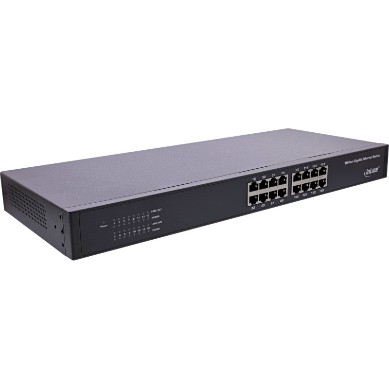 Comprar Switch De Red Gigabit Inline De 16 Puertos, 1 Gbit/S, 48,26 Cm (19"), Metal, Sin Ventilador - Ganga Electrónica