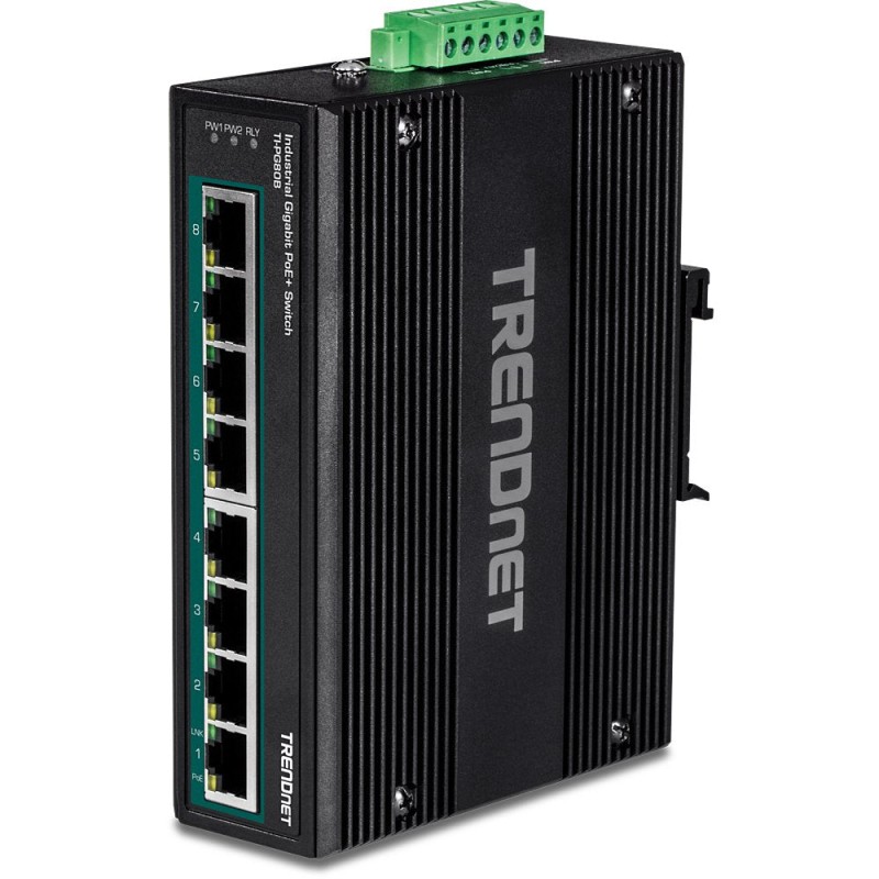 Comprar Trendnet Ti-Pg80b Switch 8 Puertos Industrial Gigabit Poe+ Din-Rail (24-56v) - Ganga Electrónica