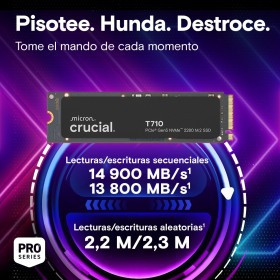 Comprar Crucial Disco Ssd Dysk T710 4tb M.2 Nvme 2280 Pcie 5.0 14500/13800 Ct4000t710ssd8 - Ganga Electrónica