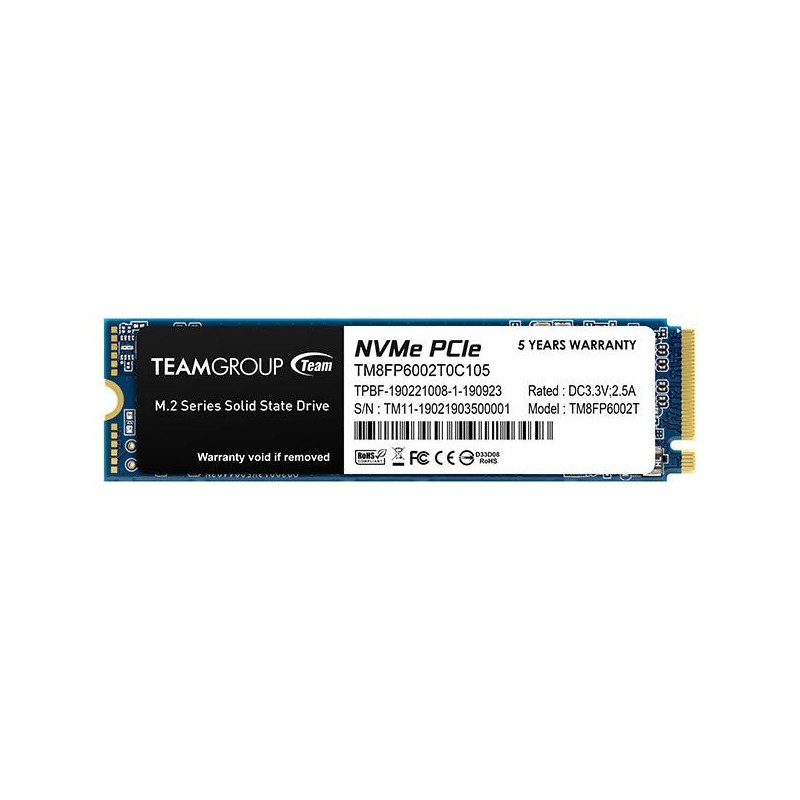 Comprar Team group Mp33 2tb Pcie Gen3 X4 Nvme M.2 Ssd 1800/1500 Mb/S - Ganga Electrónica