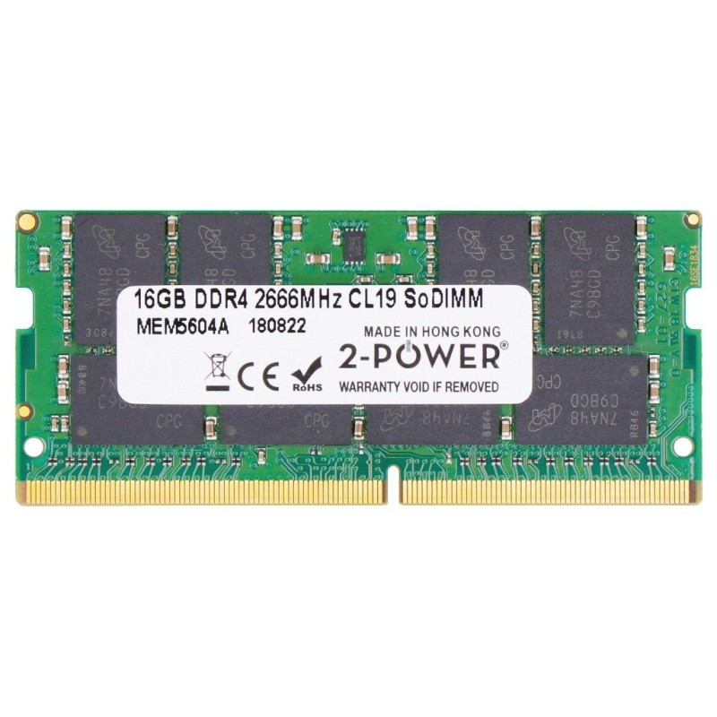 Comprar 2-power Memoria Sodimm 16gb Ddr4 2666mhz Cl19 Sodimm 2p-Kcp426sd8/16 - Ganga Electrónica