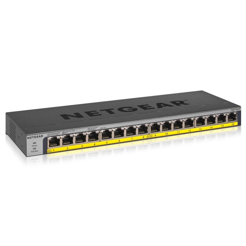 Comprar Switch Netgear GS116LP-100EUS 16XGIGABIT/PARED+RAC GS116LP-100EUS - Ganga Electrónica