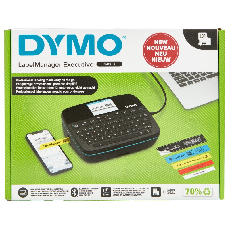 Comprar Dymo Labelmanager 640cb 6 9 12 19 24mm D1-Bänder Qwertz - Ganga Electrónica